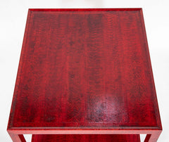 Karl Springer Red & Black Cobra Skin Table