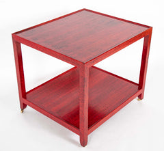 Karl Springer Red & Black Cobra Skin Table