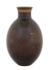 Just Andersen Ovoid Shape Patinated Bronze Vase   Design B2056