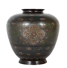 Late 19th Century Southeast Asian Cloisonne Urn in Bronze