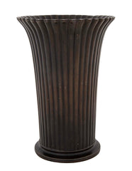 Just Andersen Fluted "Disko" Metal Vase with Vertical Ribbing