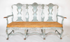 A Mid 18th Century Painted Swedish Rococo Sofa Bench