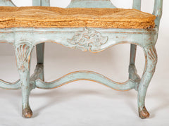 A Mid 18th Century Painted Swedish Rococo Sofa Bench