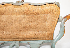 A Mid 18th Century Painted Swedish Rococo Sofa Bench