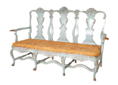 A Mid 18th Century Painted Swedish Rococo Sofa Bench