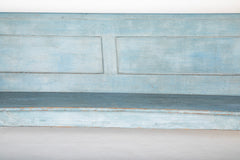 A Late 19th Century American Curved Blue Painted Settle Bench