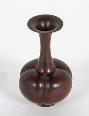 Japanese Red Patinated Bronze Vase