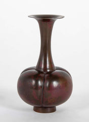 Japanese Red Patinated Bronze Vase