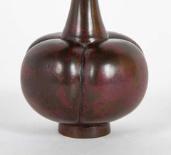 Japanese Red Patinated Bronze Vase