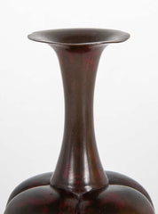 Japanese Red Patinated Bronze Vase