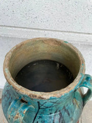 18th Century Turkish Ottoman Turquoise Glazed Storage Jar