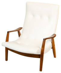 Scoop Back White Lounge Chair by Milo Baughman