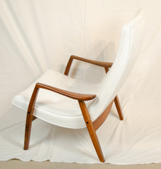 Scoop Back White Lounge Chair by Milo Baughman