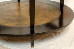 Black Lacquer & Gilt Round Coffee Table in the Style of Maison Jansen