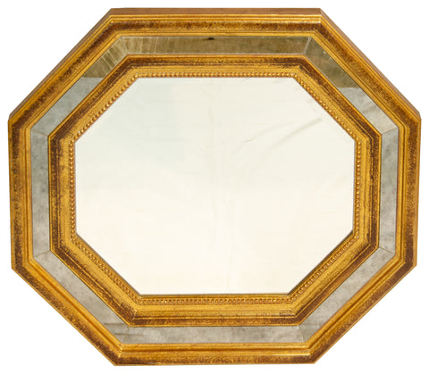 Gilt Octagonal Hollywood Regency Mirror