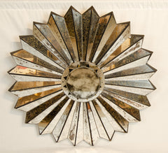 Eglomise Sunburst Mirror in the Style of Maison Jansen