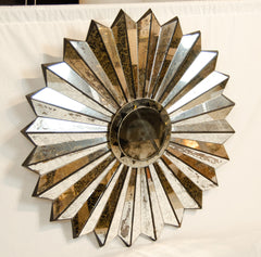 Eglomise Sunburst Mirror in the Style of Maison Jansen