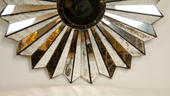 Eglomise Sunburst Mirror in the Style of Maison Jansen