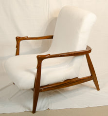 Pair of Mid-Century Open-Frame Mahogany Lounge Chairs