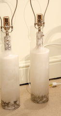 Pair of Alabaster and Marble Table Lamps