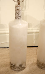 Pair of Alabaster and Marble Table Lamps