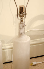 Pair of Alabaster and Marble Table Lamps