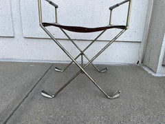 Mid-20th Century Steel and Leather Directors Chair Made from Golf Clubs