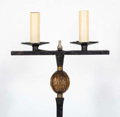 French Custom 1950's Bronze Lamp Inspired by Giacometti