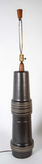 A Martz Black Glazed Ceramic Lamp of Unusual Size