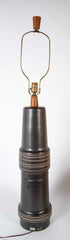 A Martz Black Glazed Ceramic Lamp of Unusual Size