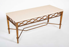 Travertine Top Coffee Table Attributed to Raymond Subes (1891-1970)