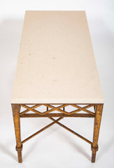 Travertine Top Coffee Table Attributed to Raymond Subes (1891-1970)