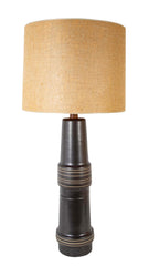 A Martz Black Glazed Ceramic Lamp of Unusual Size