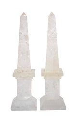 Pair of Rock Crystal Obelisks