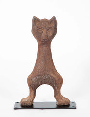 Terrific Folksy Cat Form Puddlecast Andirons