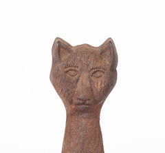 Terrific Folksy Cat Form Puddlecast Andirons