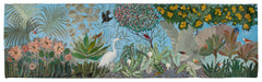 Large Mural in Tempera Paint Featuring Birds, Foliage & Flowers by 9 Artists