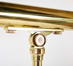 19th Century English Library Brass Telescope with Original Storage Box