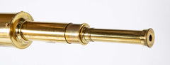 19th Century English Library Brass Telescope with Original Storage Box