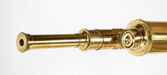 19th Century English Library Brass Telescope with Original Storage Box