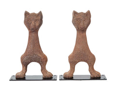 Terrific Folksy Cat Form Puddlecast Andirons