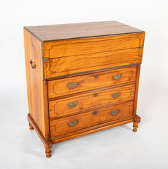 Mid 19th Century Chinese Export Camphorwood One Piece Campaign Chest