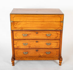 Mid 19th Century Chinese Export Camphorwood One Piece Campaign Chest