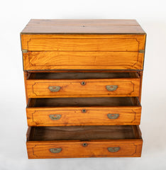 Mid 19th Century Chinese Export Camphorwood One Piece Campaign Chest