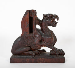 Mid 19th Century Hand Carved Wooden Mantle Griffins