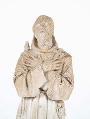 Age Worn Cement Statue of Saint Francis of Assisi