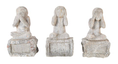 Set of Three Hand Carved Stone Monkeys