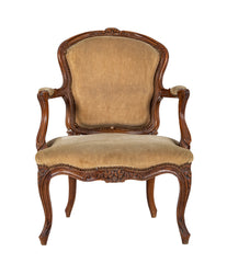 Pair of Late 18th Century Louis XV Carved Walnut Fauteuils