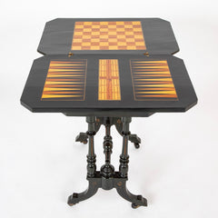 American Eastlake Ebonized & Gilt Incised Game Table