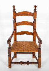 Rare American Pilgrim Child's Chair with Dramatic Finials